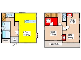 山本町北２丁目貸家の物件間取画像